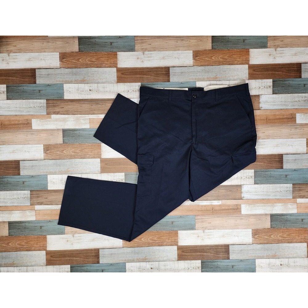 Red Kap Mens Navy Blue Cargo Work Pants PT88NV2 Flat Front Utility 42x34